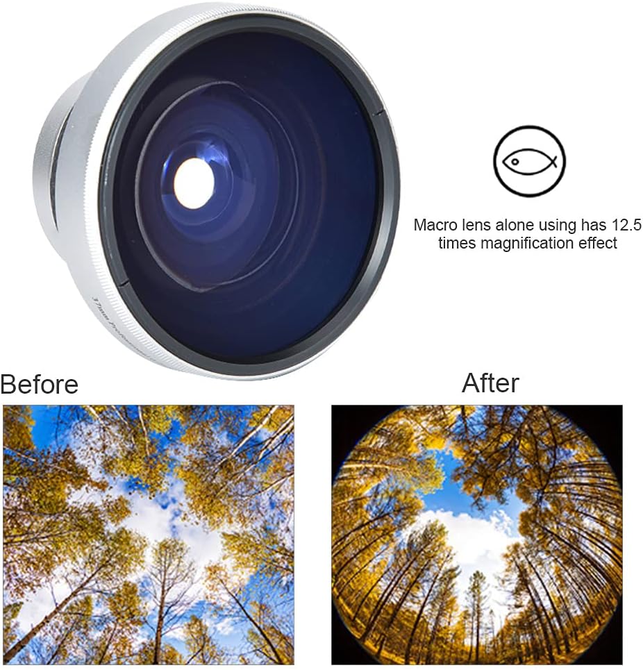 37mm Fisheye Lens 989 Silver Strong Applicability 0.25X Super Fisheye Additional Lens for Camera Lenses - Image 9