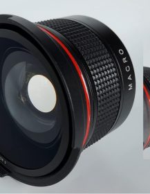 Panoramic HD 49mm Fisheye Lens with Macro for Olympus OM 50mm F/1.8 Lens (49mm Compatible)