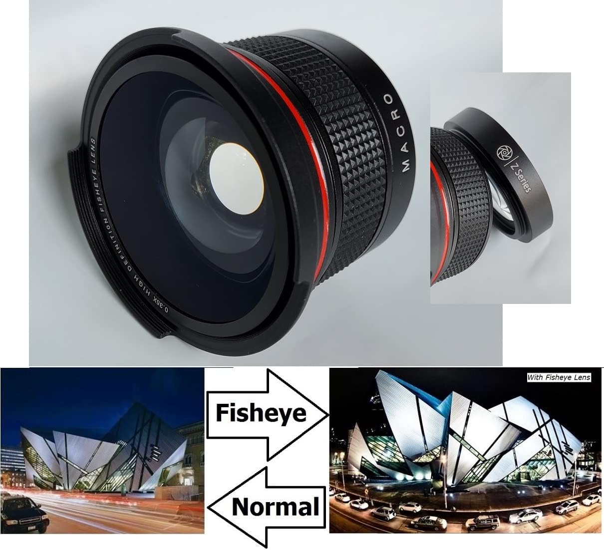Panoramic HD 49mm Fisheye Lens with Macro for Olympus OM 50mm F/1.8 Lens (49mm Compatible) - Image 2
